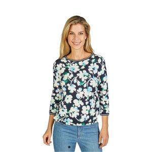 Rabe Round Neck Floral Print Top